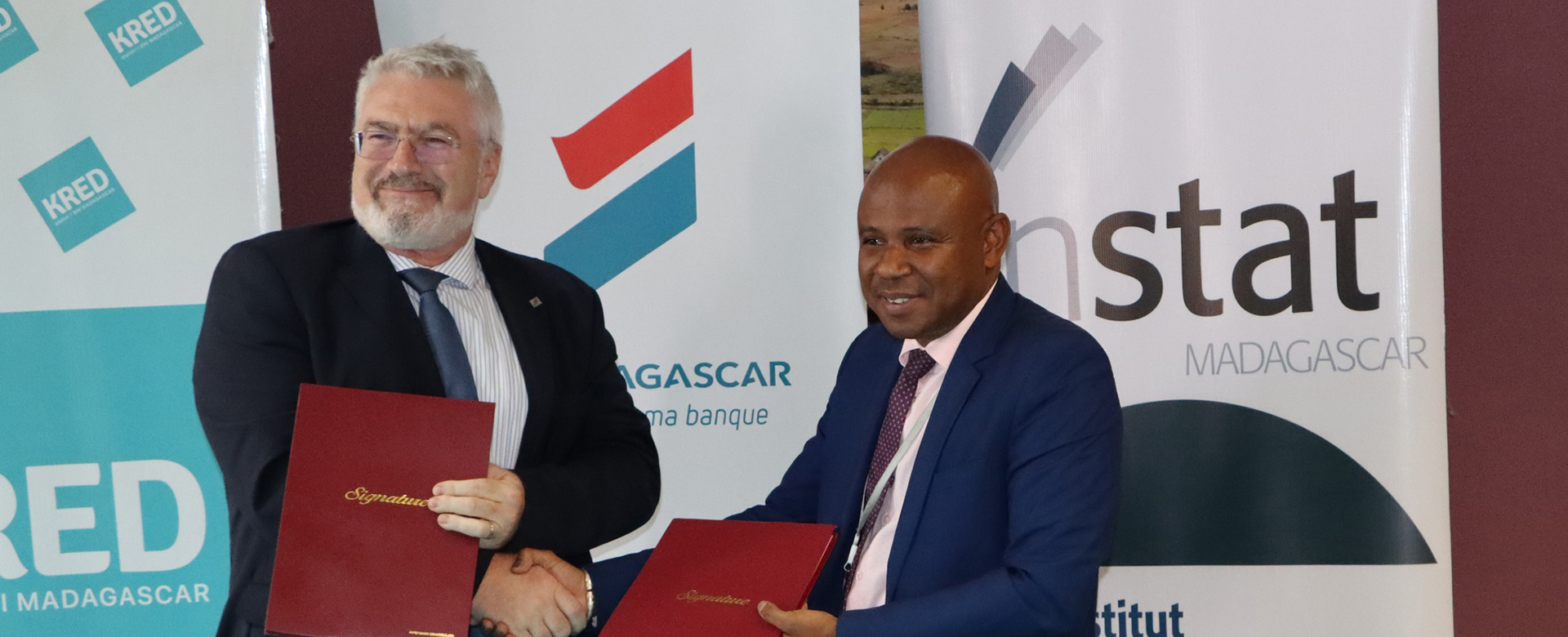 Convention de partenariat entre le MEF-INSTAT et la BNI Madagascar représentée par sa marque KRED
